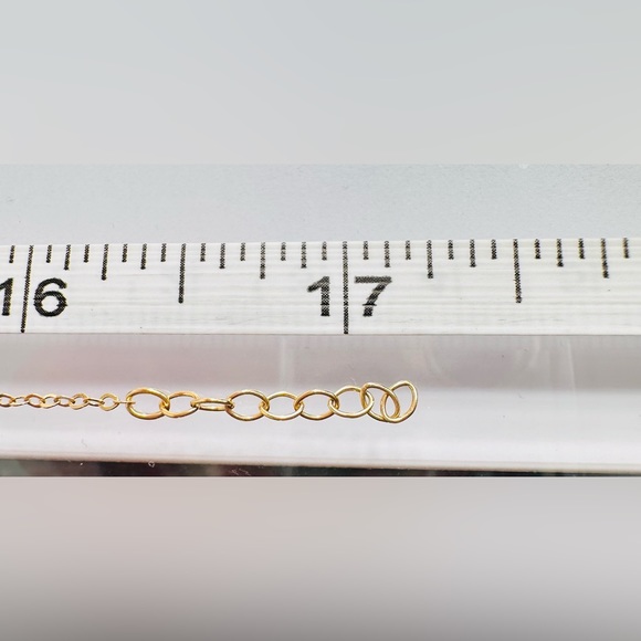 Heart and Star Station Necklace 💛 Real 18 Karat Solid Gold Jewelry 💛 - Picture 6 of 6